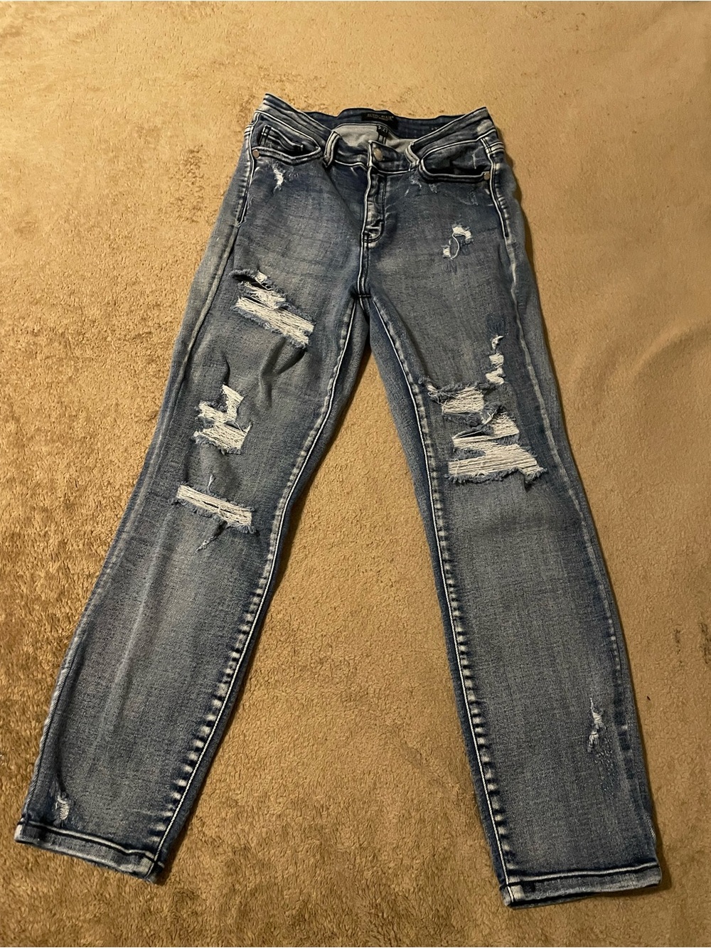 Judy Blue Distressed Blue Skinny Jeans